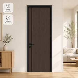 Soundproof Aluminum Frame Wood Door, Melamine-Faced Board, for Hospitals and Residential Use