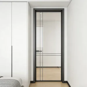Soundproof Aluminum Interior Glass Casement Door with Slim Narrow Frame for Houses and Apartments