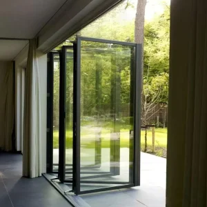 Soundproof Aluminum Multi-Panel Folding Door with Tempered Glass
