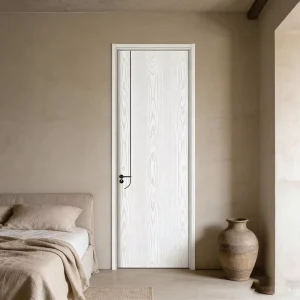 Soundproof Composite Wood Interior Door for Bathroom, Kitchen, or Bedroom, Solid Wood, Minimalist Style