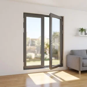 Soundproof Hurricane Impact Aluminum French Double-Swing Door with Thermal-Insulated Glass