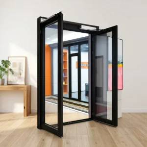 Soundproof Hurricane Impact Aluminum French Triple Swing Doors with Thermal-insulated Glass for Interior and Garden Use