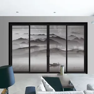 Soundproof Interior Tempered Glass Sliding Door with Waterproof Titanium Magnesium Alloy Frame