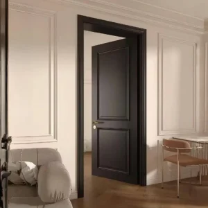 Soundproof Solid Wood Interior Door, Black Painted MDF, for Room