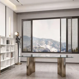 Soundproof Thermal Break Horizontal Sliding Double Glazed Low-E Narrow Bezel Aluminum Alloy Windows for Hotel Living Room