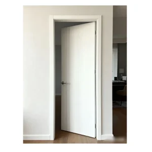 Soundproof Vertical Groove Aluminum Indoor Door With White Surface For Bedroom