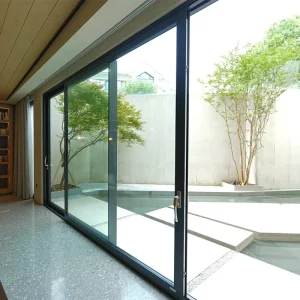 Soundproof Windproof Waterproof Indoor Hotel Heavy-duty Broken Bridge Sealed Tempered Glass Lift Sliding Aluminum Door