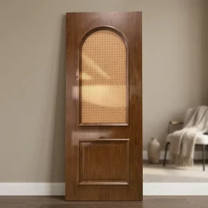 Source Factory Composite Material Lacquered Rattan Arched Internal Doors Soundproof Bedroom Living Room Apartment Wood Door