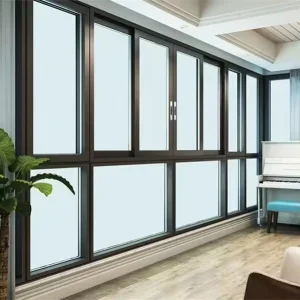 Source Factory Glazing Aluminum Sliding Window with Shock Resistant Mesh Screen for Public Recreation Building
