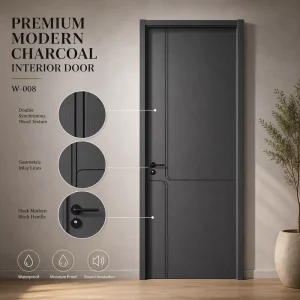 Source Factory Lacquer-Painted Panel Soundproof Waterproof Moisture-Proof Interior Door for Apartments