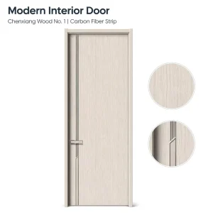 Source Factory Modern Panel Door Non-Painted Soundproof Waterproof Interior Bedroom Door for Apartment