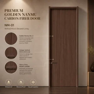 Source Factory Project Panel Door Non-Painted Soundproof Waterproof Interior Bedroom Door for Villa