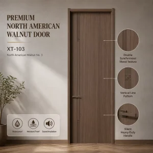 Source Factory Project Panel Door Silent Waterproof Moisture-proof Modern Lacquer Painted Interior Door for Apartment