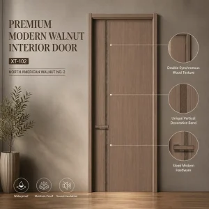 Source Factory Project Panel Door Silent Waterproof Moisture-proof Non-painted Interior Wood Door for Apartment Price