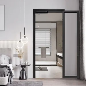 Space-Saving Aluminum PT Sliding Folding Hinged Bathroom Glass Door for Small Apartments