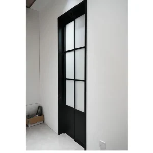 Space-Saving PT Sliding Swing Door with Aluminum Frame Soundproof Glass for Kitchen, Bathroom, and Hotel