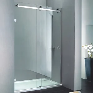 Square Modern and Simple Stainless Steel Glass Partition Sliding Shower Door with Frame for Bathroom Customizable No Tray