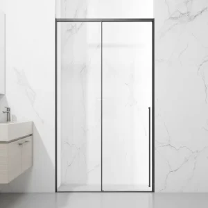 Stainless Steel Brushed Square Modern Sliding Door Shower Enclosure with Eco Friendly Design and Soft Closing for Bathroom