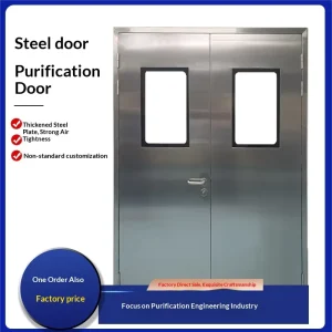 Stainless Steel Cleanroom Airtight Swing Door for Pharmaceutical, Food, Laboratory, and Workshop Use