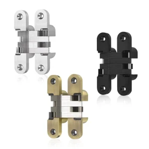 Stainless Steel Concealed Cross Hinge for Wooden Doors Flush-Mounted Outward-Opening