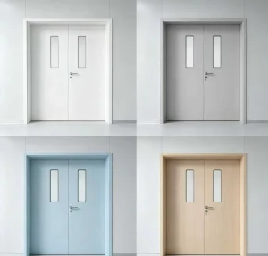 Stainless Steel Double-Opening Fireproof Entry Door with Time Window