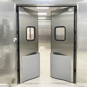 Stainless Steel Double Swing Anti-Collision Traffic Door for Food Factory and Cold Room Storage