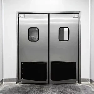 Stainless Steel Double Swing Doors for Supermarkets, Warehouses, and Restaurants