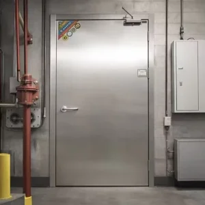 Stainless Steel Fireproof Security Door with Side Opening for Kitchen and Commercial Interior Use