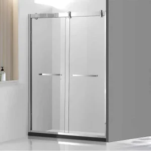 Stainless Steel Frame Double Sliding Shower Enclosure with 8mm Tempered Glass for Bathroom or Hotel