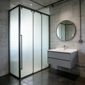 Stainless Steel Frame Sliding Shower Door With 8mm Tempered Glass Waterproof Bathroom Enclosure