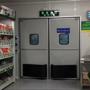 Stainless Steel Impact Bumper Double-Acting Freezer Traffic Door for Food Factory and Supermarket