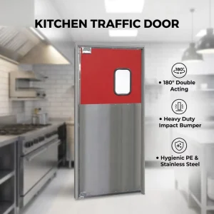 Stainless Steel Impact-Resistant One-Way Kitchen and Restaurant Door, Commercial Automatic Two-Way Warehouse Access Door
