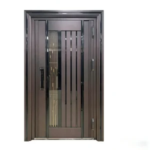 Stainless Steel Manual Glass Commercial Exterior Entrance Door, Finished Surface, Mall and Hotel Use
