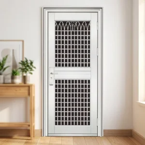 Stainless Steel Metal Security Grill Door for Residential Exterior House and Apartment Construction Projects