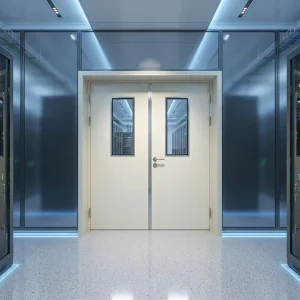 Stainless Steel Modern Airtight Fire Door with Observation Window and Finished Surface