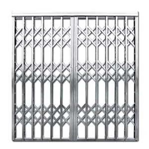 Stainless Steel Retractable Security Door, Expandable Metal Burglar-Proof Collapsible Sliding Grill Door