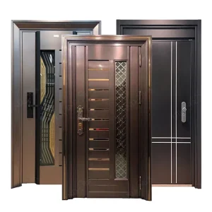 Stainless Steel Security Pivot Front Door with Biometric Entry for Houses