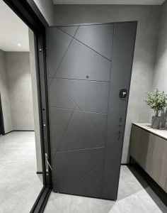 Steel Apartment Entry Door with Built-In LED Strip and Anti-Theft Features