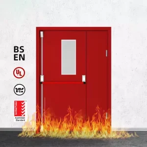 Steel Fire Door with Window and High-Temperature Integrity