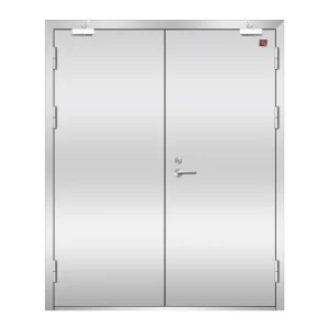 Steel Fire Rated Door UL Certified Double Leaf Emergency Exit Fireproof Door for Commercial Buildings