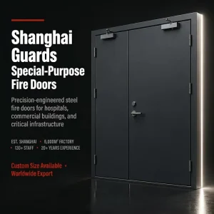 Steel Fire-Rated UL 90-Minute Fireproof Security Entrance Door, Commercial Building