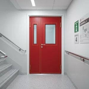 Steel Fire-Resistant Door, 60/90/120 Minutes, Fire-Rated with Optional Glass