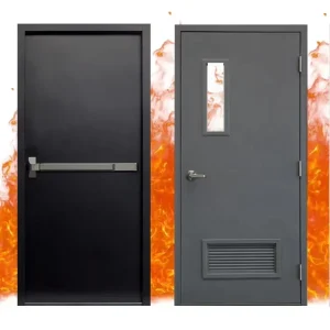 Steel Fire Resistant Interior Residential Door with Glass Panel