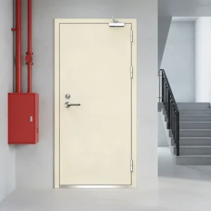 Steel Fireproof Door with Eco Water-Based Coating, Custom Size, for Hospital, Warehouse, and School Safety Exits