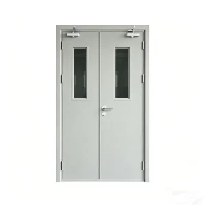 Steel Fireproof Door with Glass, 3-Hour Fire Rating, Commercial Anti-Theft Door