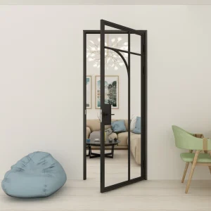 Steel-Framed Swing Door with Lock for Interior Use