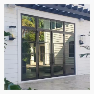 Steel French Double Swing Doors for Hotels and Commercial Buildings