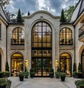 Steel French Entry Door and Window for Villa and Hotel