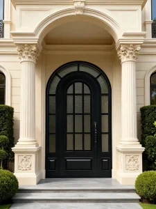 Steel French Security Front Door with Fiberglass Screen for Exterior Use