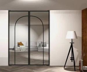 Steel Glass Partition Door with Tempered Safety Glass and Waterproof Finish for Indoor Use